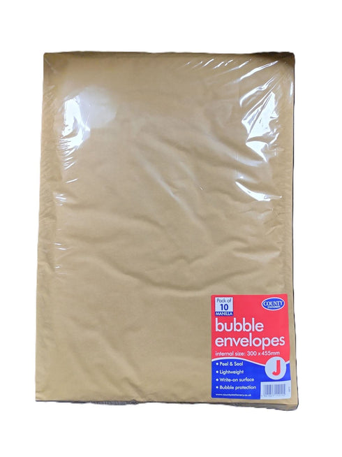 COUNTY GOLD BUBBLE ENVELOPES J 300MM X 455MM 10/PK. C489